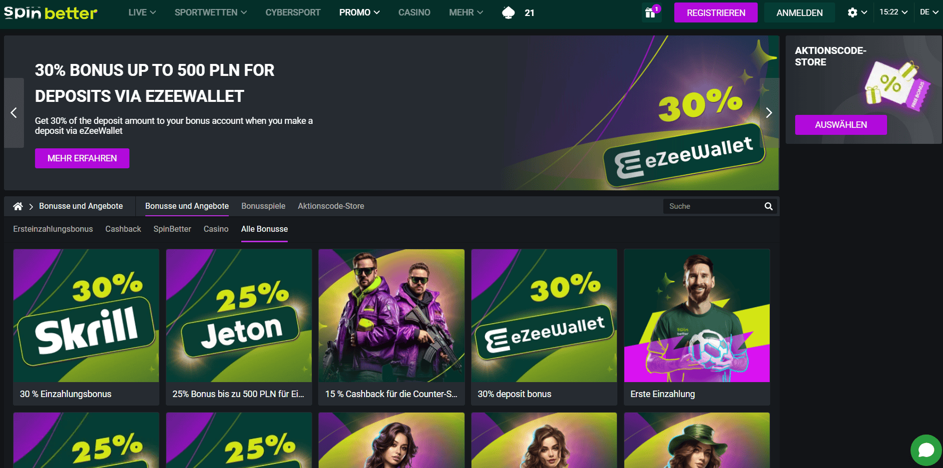 spinbetter casino no deposit bonus germany